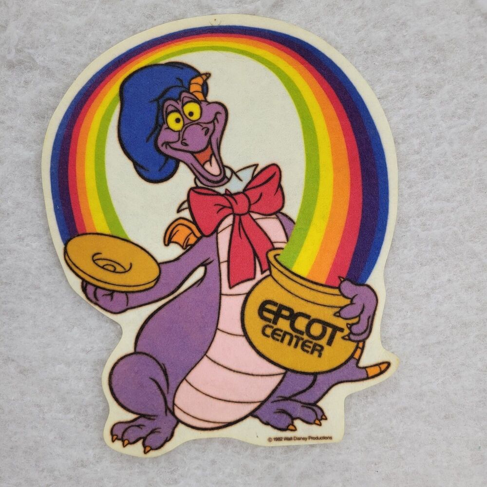 VTG Figment 1982 Walt Disney World Theme Parks EPCOT Center Felt Pennant Retro
